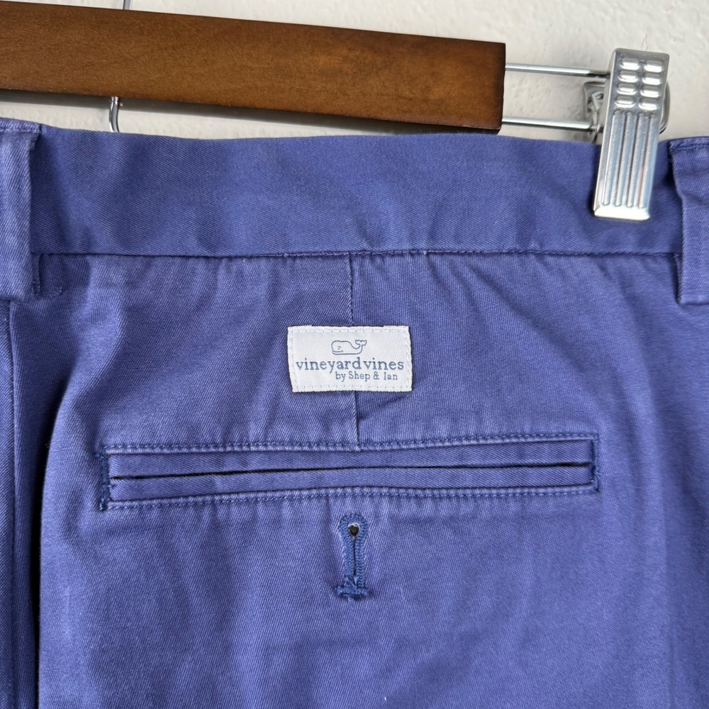Vineyard Vines Mens Blue Breaker Shorts Size 40 Cotton Stretch Chino Casual - Picture 3 of 8